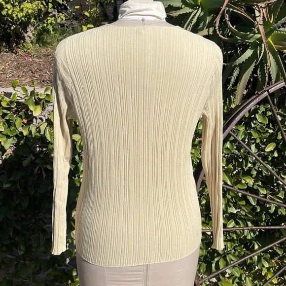 Akris Ribbed Knit Silk Top Butter Yellow - Picture 3 of 5